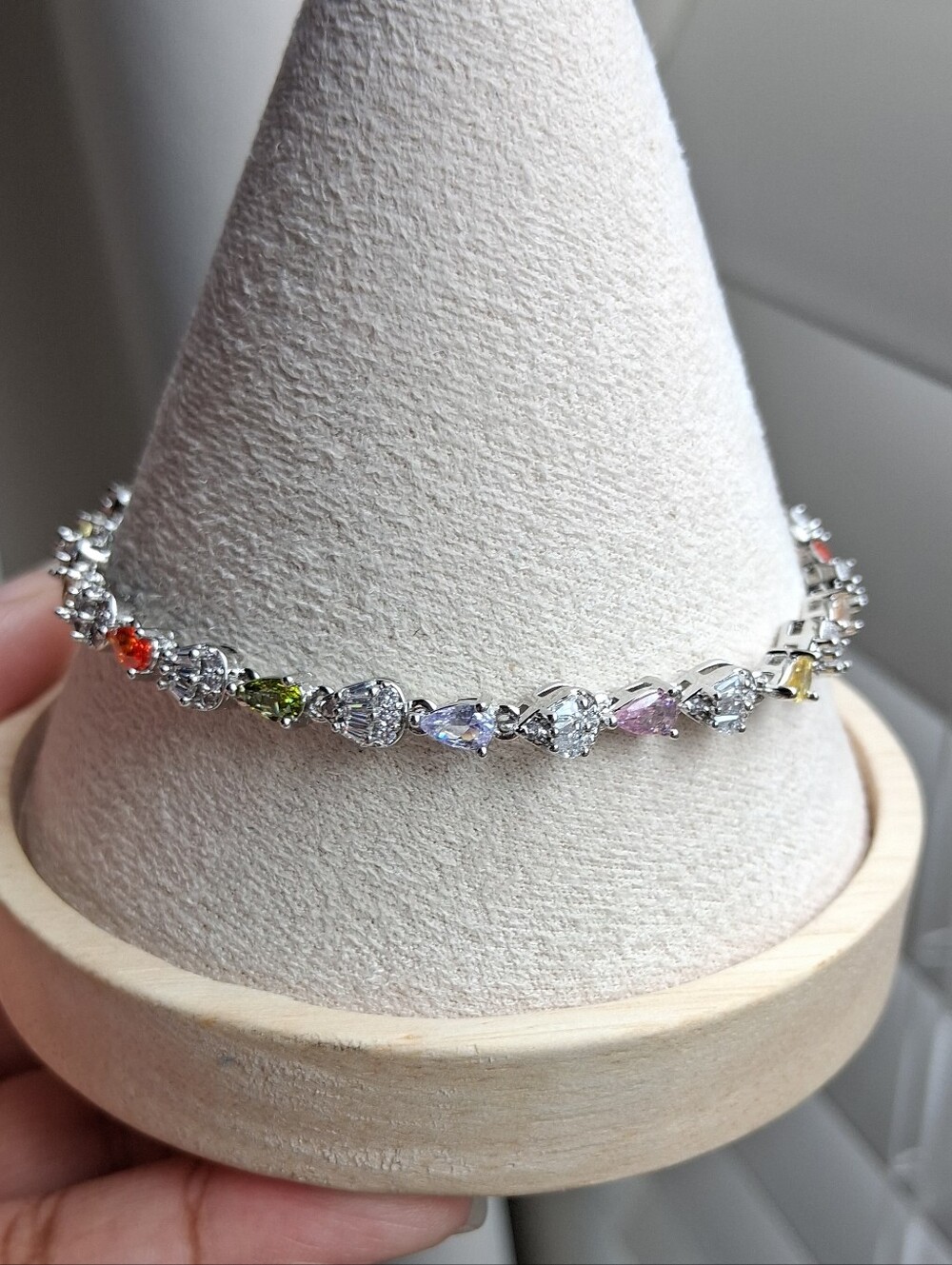 Multicolor Teardrop Tennis Bracelet - Women Jewelry